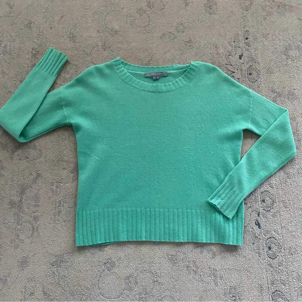 Sea Bleu 100% Cashmere Sweater Mint Green Small Soft Cozy Warm Lightweight